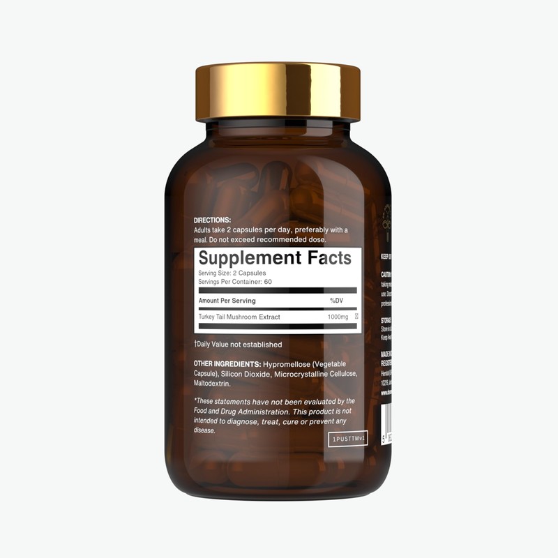 Dr Sosnowski's BioActive Turkey Tail Mushroom Capsules | Potent 1000mg