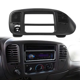 PIT66 Center Dash Panel Bezel, Compatible with Ford F150 2000-2003/ Expedition 2000-2002 Black Color