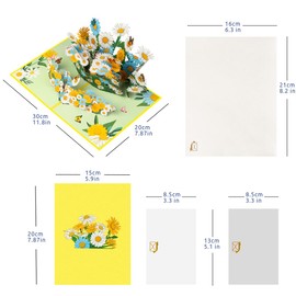 CNLITIHEKA Daisy Pop Up Card, 3D Flower Bouquet Greeting Cards, Popup Flower Birthday Card,Mother's Day Gifts for Mom Grandma Friend.