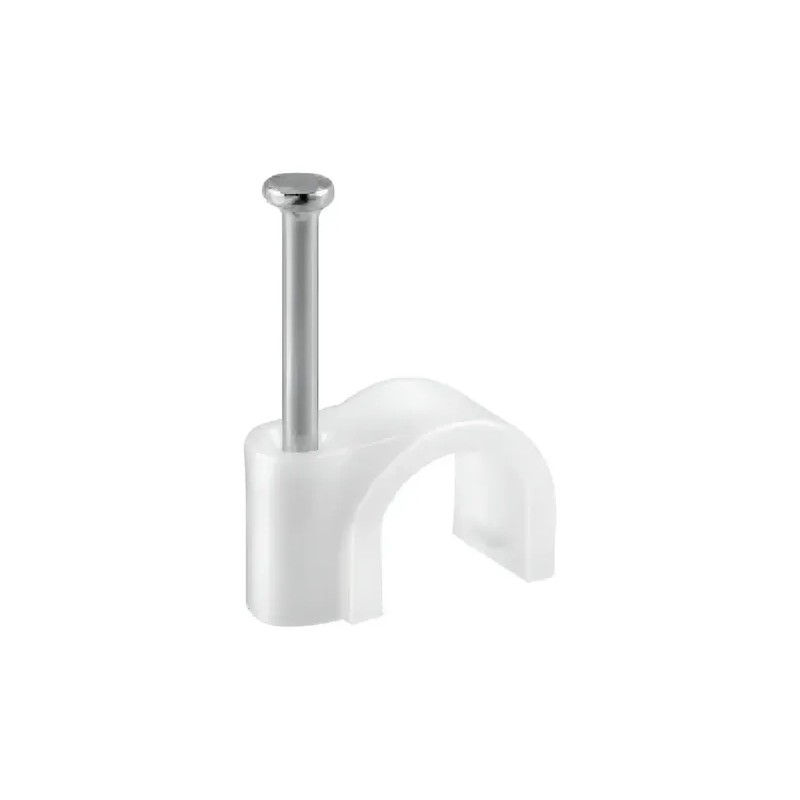 Bolsa Con 100 Grapas Para Cable Curva Blanca 6mm