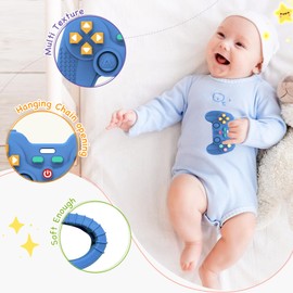 Hooku Silicone Teething Toys for Babies 0-6 Months, Teethers for Babies 6-12 Months, Remote Teether for Baby, Sensory Toys for Babies, Baby Chew Toys