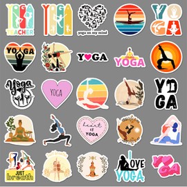 50PCS Stickers for Yoga,Yoga Stickers,Teens Boys and Girls Sticker Pack Vinyl Skateboard Guitar Door Laptop Luggage Car Bike Water Bottle Birthday Party Supplies Stickers