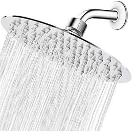 NearMoon - Cabezal de ducha de lluvia, diseño ultrafino, aumento de la presión, impresionante experiencia, cabezal de ducha de acero inoxidable de alto flujo (8 pulgadas, acabado chapado en cromo)