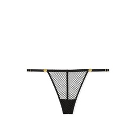 Victoria's Secret Very Sexy Fishnet Adjustable V-String Panty Black New (US, Alpha, Large, Regular, Regular, Black)