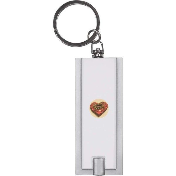 Azeeda 'Cute Spider on Valentine's Heart Shaped Box' Keyring LED
