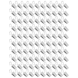 Tissting 100 Piezas Clips de Gancho de Metal Clips de Cortina de Hierro Abiertos y Cerrados de Alta Resistencia Plateados con Ganchos para Colgar Fotos de Exhibición, Cortinas, Cortinas, Ropa(#2)