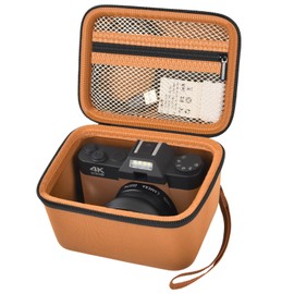 Vlogging Camera Case Compatible with Duluvulu/for TEBNGIHNM/for zheozeig/for Oiadek 4K Digital Cameras for Youtube. Vlog Camera Carrying Storage for Lens, Cable and Other Accessories - Brown