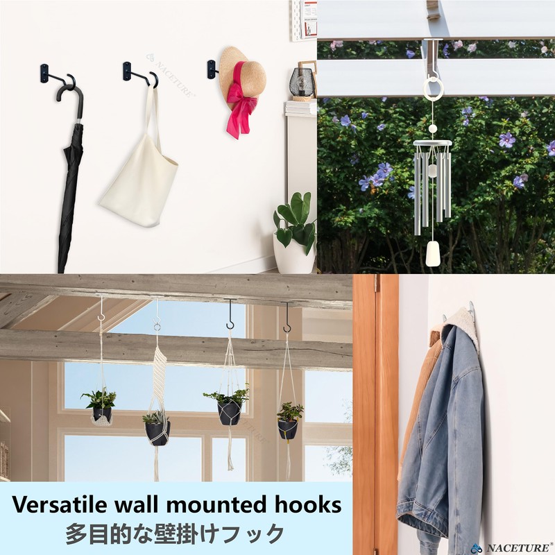 NACETURE Ceiling Hooks Heavy Duty 2 Pack - Plant Hooks