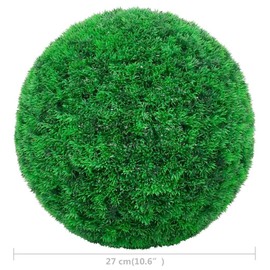 ZJMTOCYU Artificial Boxwood Balls Set of 2, Lush Green Color, 10.6-Inch Decorative Orbs for Indoor and Outdoor Use