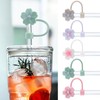 Hebterrka Thermal Cup Accessories: Pack of 5 Multicoloured Flower Straw