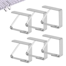 Jinpojun Tablecloth Clips [Pack of 6], Stainless Steel Tablecloth Clips, Outdoor Tablecloth Clips for 0-5.5 cm Thickness Garden Table