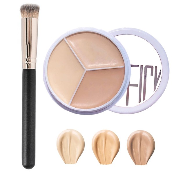 Full Cover Concealer Palette, 3-in-1 Concealer Cream, 3 Colours Concealer