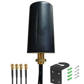 SignalPlus Omni Directional Low-Profile 5g 4G LTE 4x4 mimo antenna for 4x4 MIMO Modem, for Cabinet, Vending Machines, 10 ft Coax with SMA Male, 600-6000MHz, Screw Mount, L Bracket Mount