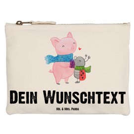 Mr. & Mrs. Panda Personalisierte Schminktasche Glühschwein Smörle Größe M - Personalisierte Geschenke, Personalisierte Makeup Bag, Personalisiertes