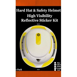 TPR Industrial Reflective Hard Hat Stickers, Diamond Grade Helmet Strips, Hard Hat Accessories Adhesive High Visibility Sticker Kit with American Flag (White)