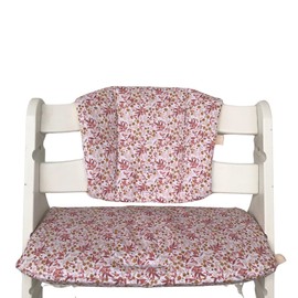 Lucca Kids, High Chair Seat Cushion, Easy Cleaning, Non-Slip, Compatible with Hauck Alpha and Similar High Chairs, Pink Flowers