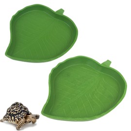 Vierone 2Pcs Tortoise Water Dish Smooth Surface Safe and Non Toxic Tortoise Water Bowl Easy to Clean Pet Friendly Home Furnishing Decoration Tortoise Accessories Suitable for Reptiles and Amphibians