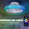 TCFUNDY Ceiling Fan with Light, 16" LED RGB Low Profile