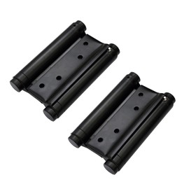 2 Pairs (4Pcs) 5 inch Double Action Spring Hinge Stainless Steel Cafe Saloon Door Swing Self Closing Black with Screws