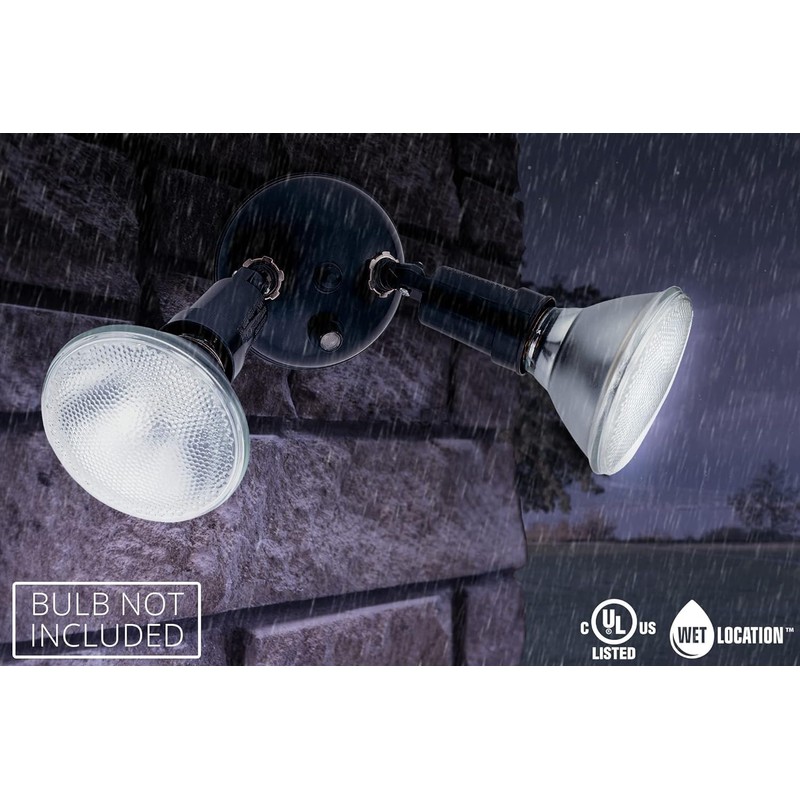 Lithonia Lighting Adjustable Dusk Dawn Security Light, Twin Par Outdoor