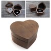 Heart Shaped Wooden Ring Box Black Soft Lining Smooth Surface