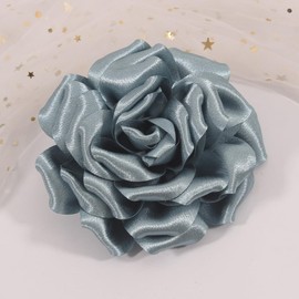 Mecool Haircut Large Rose Brooch Flower Headflower Hair Clip Girls Wedding Party Accessories Haze Blue