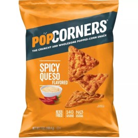 PopCorners  New Popcorners Spicy Queso Cheese Cheddar Popped Corn Crunchy Snack Bag 7oz
