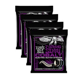 4 PACK Ernie Ball 2729 Cobalt 7‑String Power Slinky Guitar Strings (11-58)