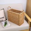 YAHUAN Natural Wicker Storage Basket with Built-in Handles Stair Basket