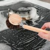 Wooden Dish Brush with 3 Replaceable Natural Bristle Heads