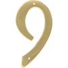 HIllman 847051 4-Inch Nail-On Traditional Solid Brass House Number 9