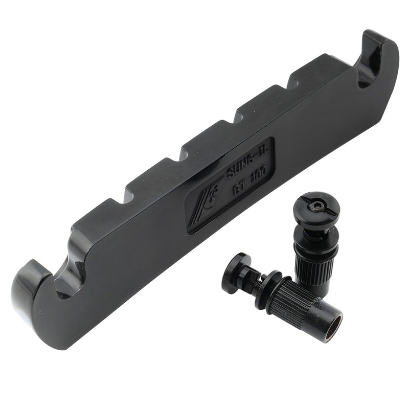 Musiclily Pro 18mm Zinc Alloy 4-String Bass Stop Tailpiece, Black