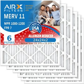 AIRX FILTERS WICKED CLEAN AIR. 24x24x2 Air Filter MERV 11 Electrostatic Pleated Air Conditioner Filter 6 Pack HVAC AC Furnace Filters