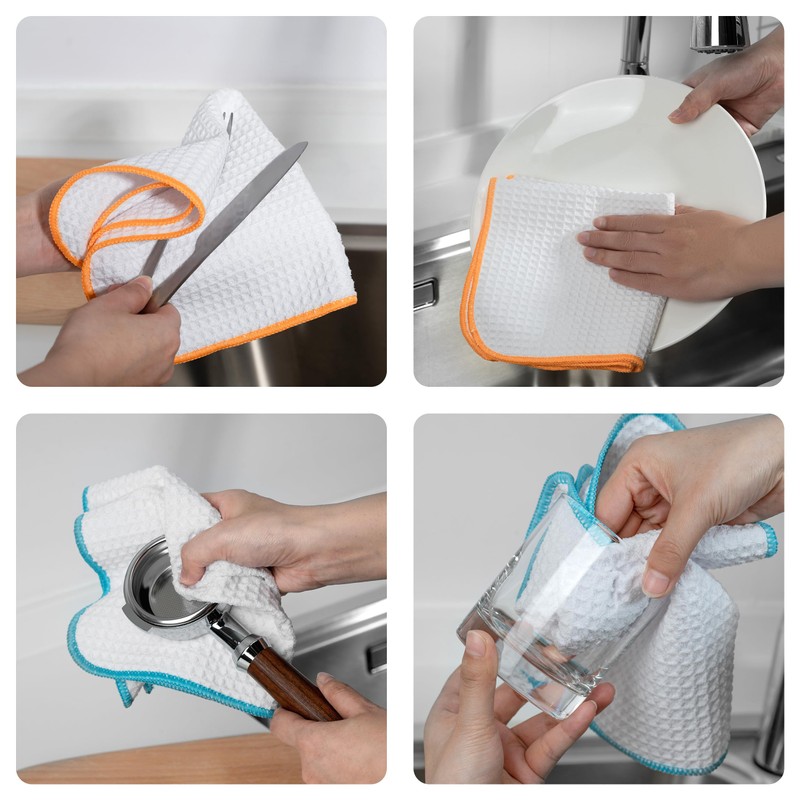 POLYTE - Juego de 6 paños de cocina de microfibra