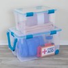 Sterilite 54 Quart Gasket Box in Clear with Blue Latches,