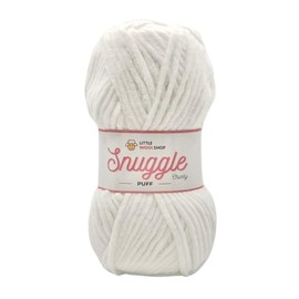 LittleWoolShop Snuggle Puff Chunky Chenille Yarn 100g - 100% Supersoft Polyester (Marshmallow 7F76, Single (1 Ball))