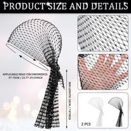 Yuxung 2 Pcs Rhinestone Head Scarf Glitter Durag Headpiece 1920s Disco Party Favor Diamond Mesh Crystal Headpiece Stretchy Sparkly Wide Nightclub Headwrap Beanie for Women Girls Rave Hair Accessories