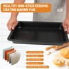 Spmarkt Ceramic-Coated Non-Stick Baking Pan with Carry Lid, 15inchx10inch Rectangular