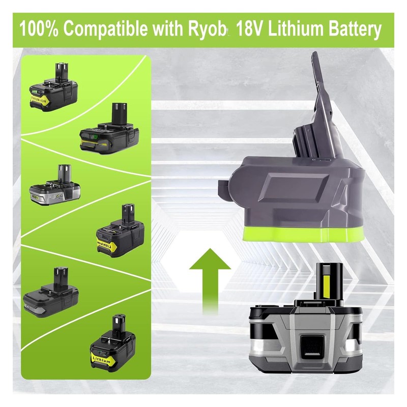 URUN 2-in-1 Adapter for Ryobi 18V Lithium Battery - Convert