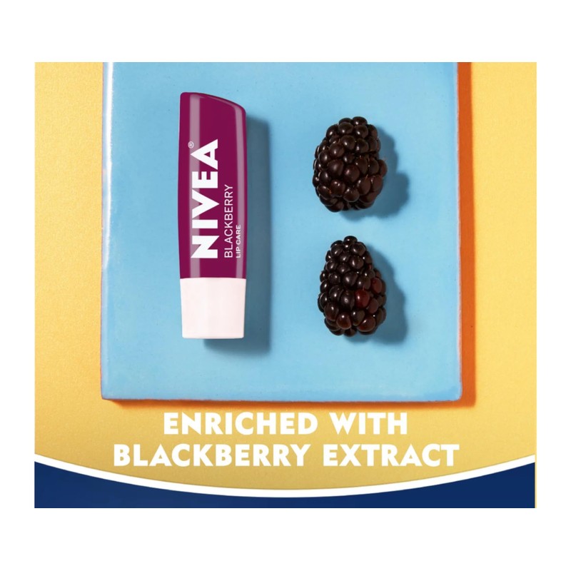 NIVEA Blackberry Lip Care, Tinted Lip Balm with Shea Butter,