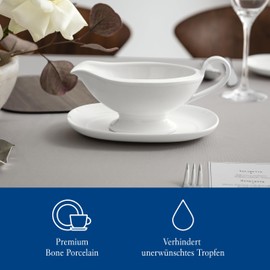 Villeroy & Boch – Royal Sauciere Oberteil Mit Henkel Weiß, Spülmaschinenfest, Soßenkännchen, Soßenkanne Für Soßen Und Dips, Geschirr, Premium Bone Porzellan