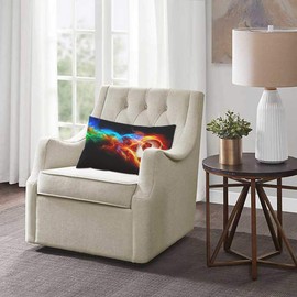 EKOBLA Throw Pillow Cover Football Sports American Ball Burning Football Popular Game Team Cool Goal Success Artwork Decor Lumbar Pillow Case Cushion for Sofa Couch Bed Standard Queen Size 20x30 Inch