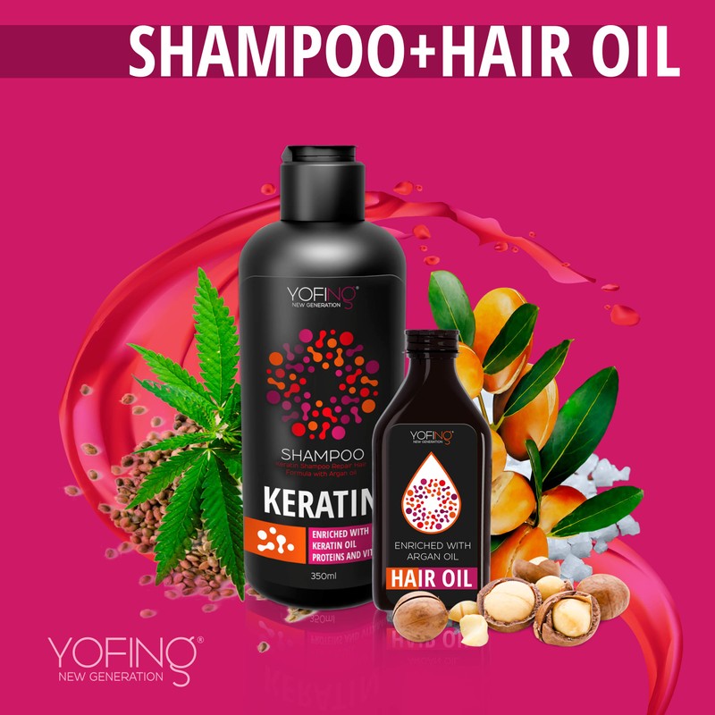 Keratin Shampoo Salt Free - With Moroccan Argan Oil &