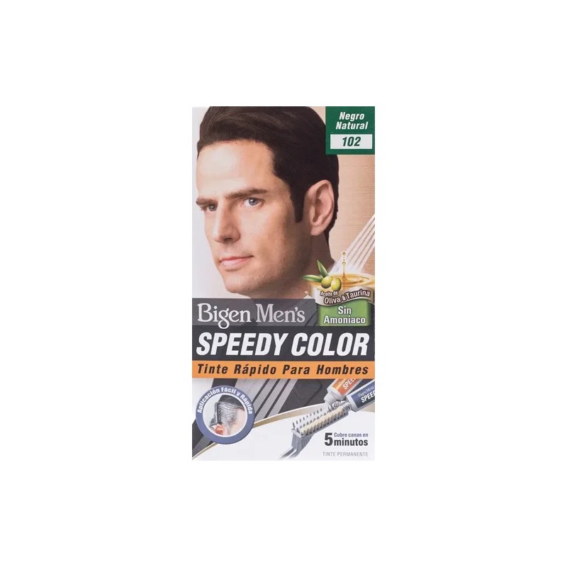 Tinte Permanente Bigen Men Speedy Color 102 Negro Natural Sin