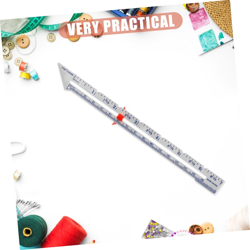 TEHAUX DIY Sewing Gauge Ruler for Measurement Markings Button Sliding
