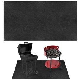 QWORK Extra Large Grill Mat 90x48 Inches for Outdoor Grill, Fireproof Grill Pads, Waterproof Oil-Proof Fire Blanket BBQ Mat, Indoor Fireplace Mat