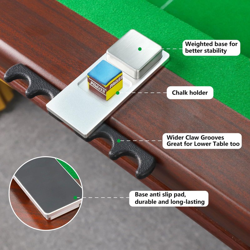 GAMESUN Portable Weighted Pool Cue Holder, chalk holder, billiard cue
