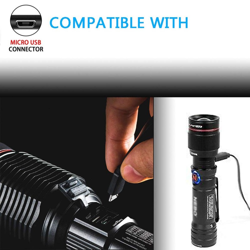 TODOO Micro USB Charging Cable Compatible with NEBO WorkBrite GrabRedline
