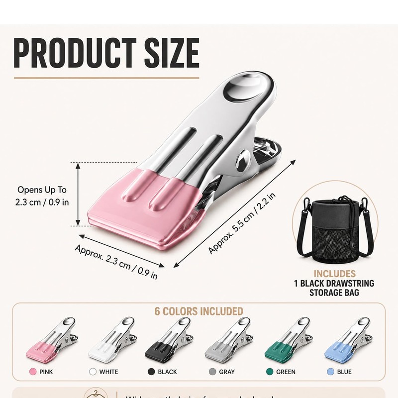 1PCS Peg Bag for Washing Line with Strap 64PCS Stainless