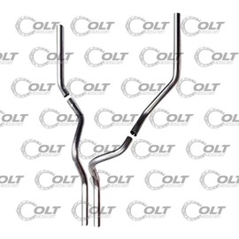 Colt Exhaust | Stainless Steel Universal Mandrel Dual Pipe Exhaust Kit Compatible for 1987-2002 Chevy Silverado 1500 | Free Clamps and Hangers Included | Automotive Replacement Part